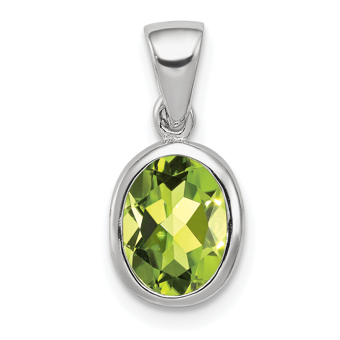 Sterling Silver Rhodium Plated Peridot Pendant Main image