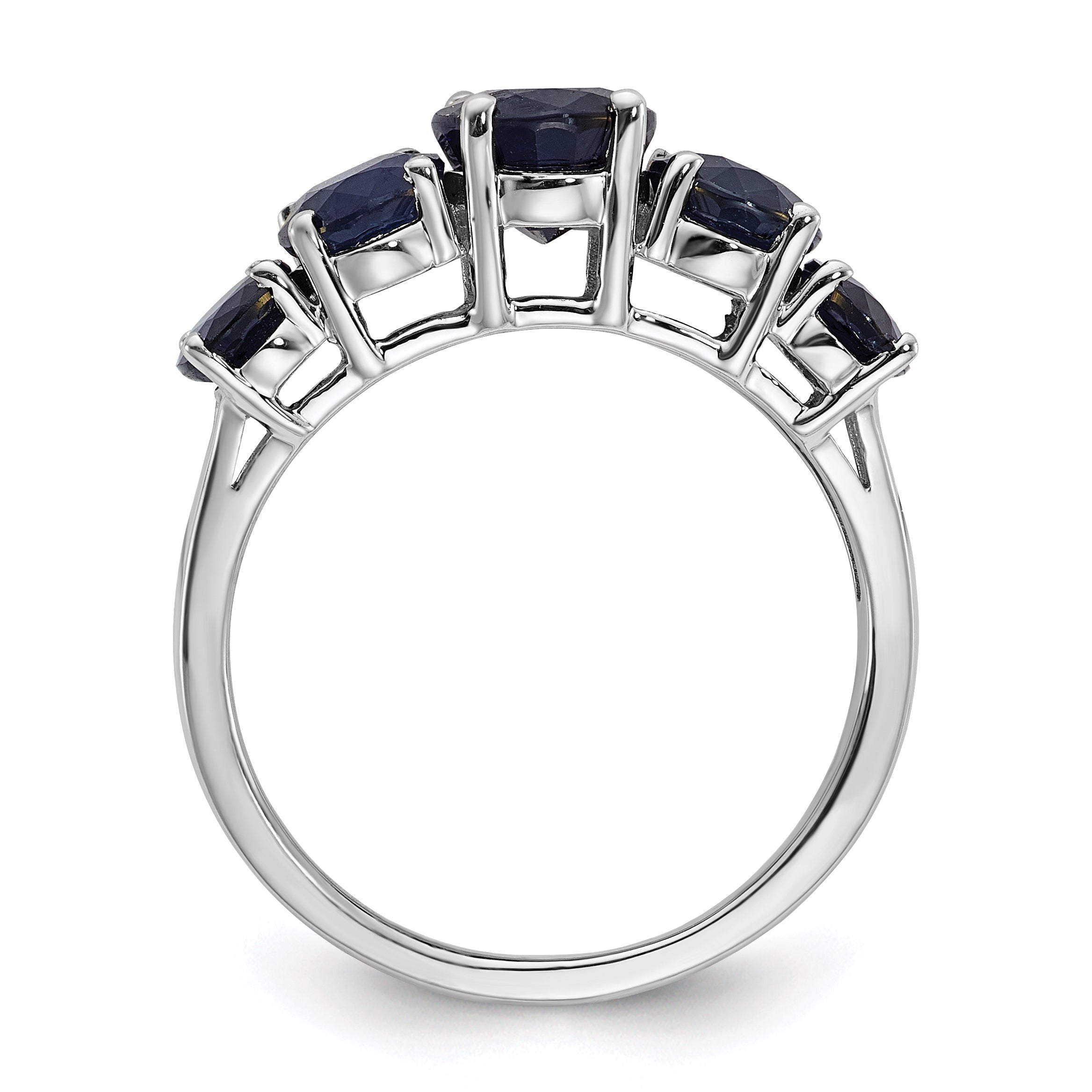 Sterling Silver Rhodium-plated Lab Created Sapphire Ring Secondary image