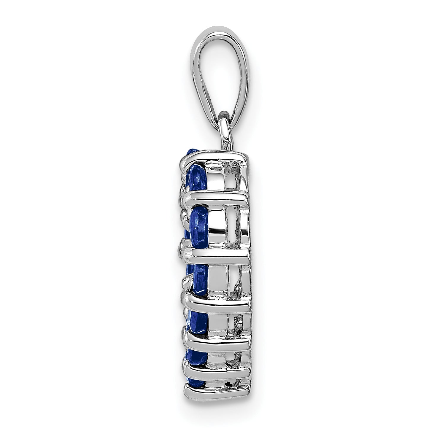 Sterling Silver Rhodium-plated Sapphire Pendant Secondary image