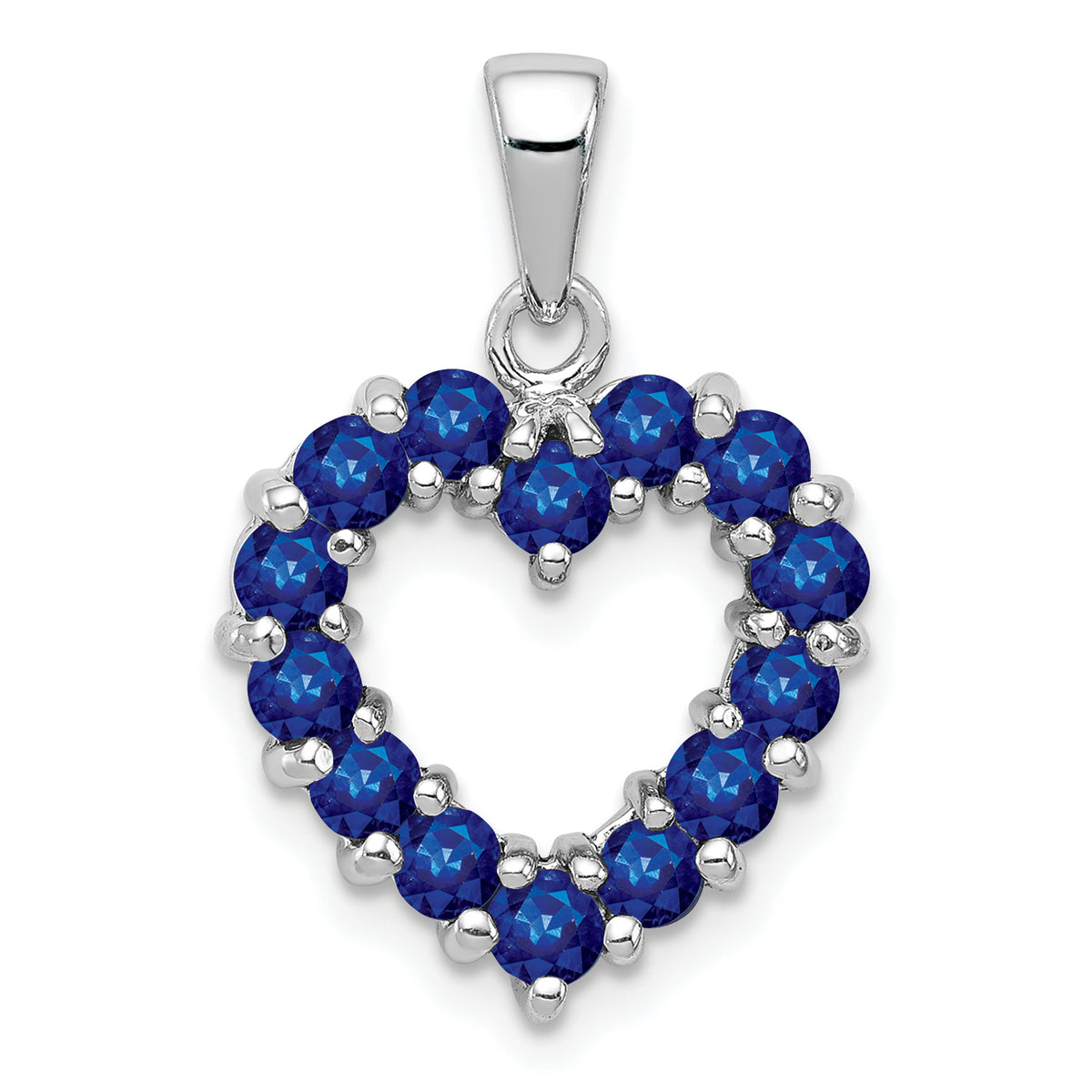 Sterling Silver Rhodium-plated Sapphire Pendant