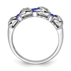 Sterling Silver Rhodium Tanzanite & Diamond Ring
