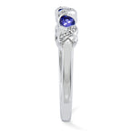 Sterling Silver Rhodium Tanzanite & Diamond Ring