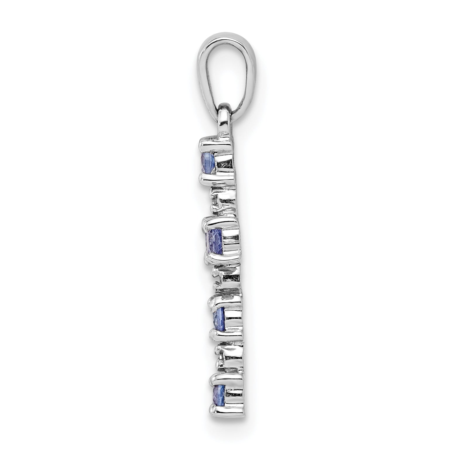 Sterling Silver Rhodium-plated Tanzanite & Diamond Pendant Secondary image