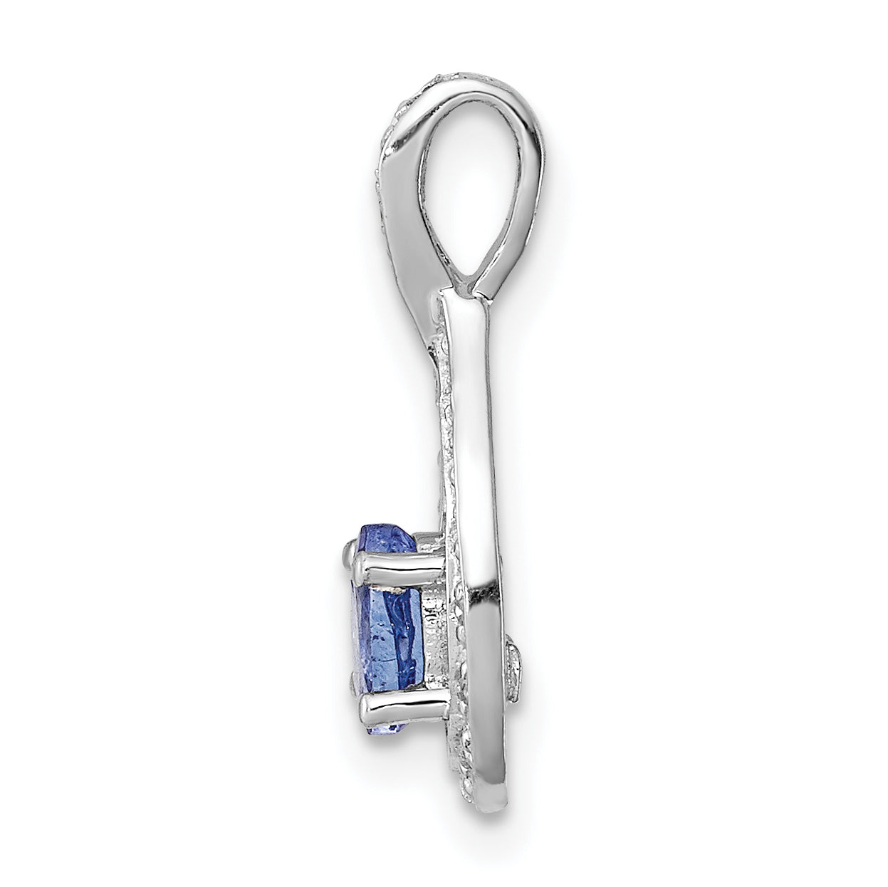 Sterling Silver Rhodium-plated Tanzanite & Diamond Pendant Secondary image