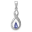 Sterling Silver Rhodium-plated Tanzanite & Diamond Pendant