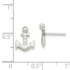 Sterling Silver 925 Anchor Mini Post Earrings with Polished Finish