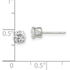 925 Sterling Silver 5mm CZ Stud Earrings with Polished Anti-Tarnish Finish