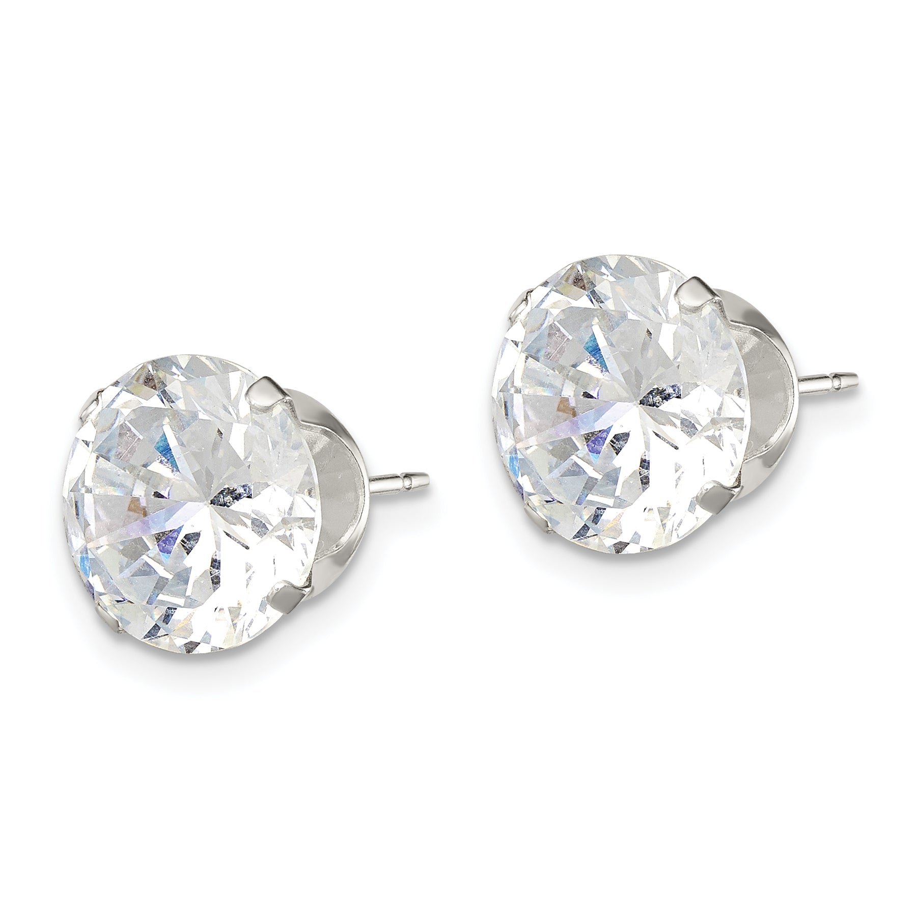 Sophia Jewelers 925 Sterling Silver CZ Stud Earrings with Polished Anti-Tarnish Finish Secondary image