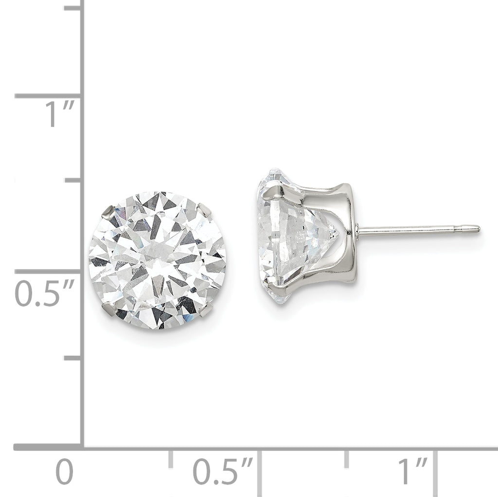 Sophia Jewelers 925 Sterling Silver CZ Stud Earrings with Polished Anti-Tarnish Finish
