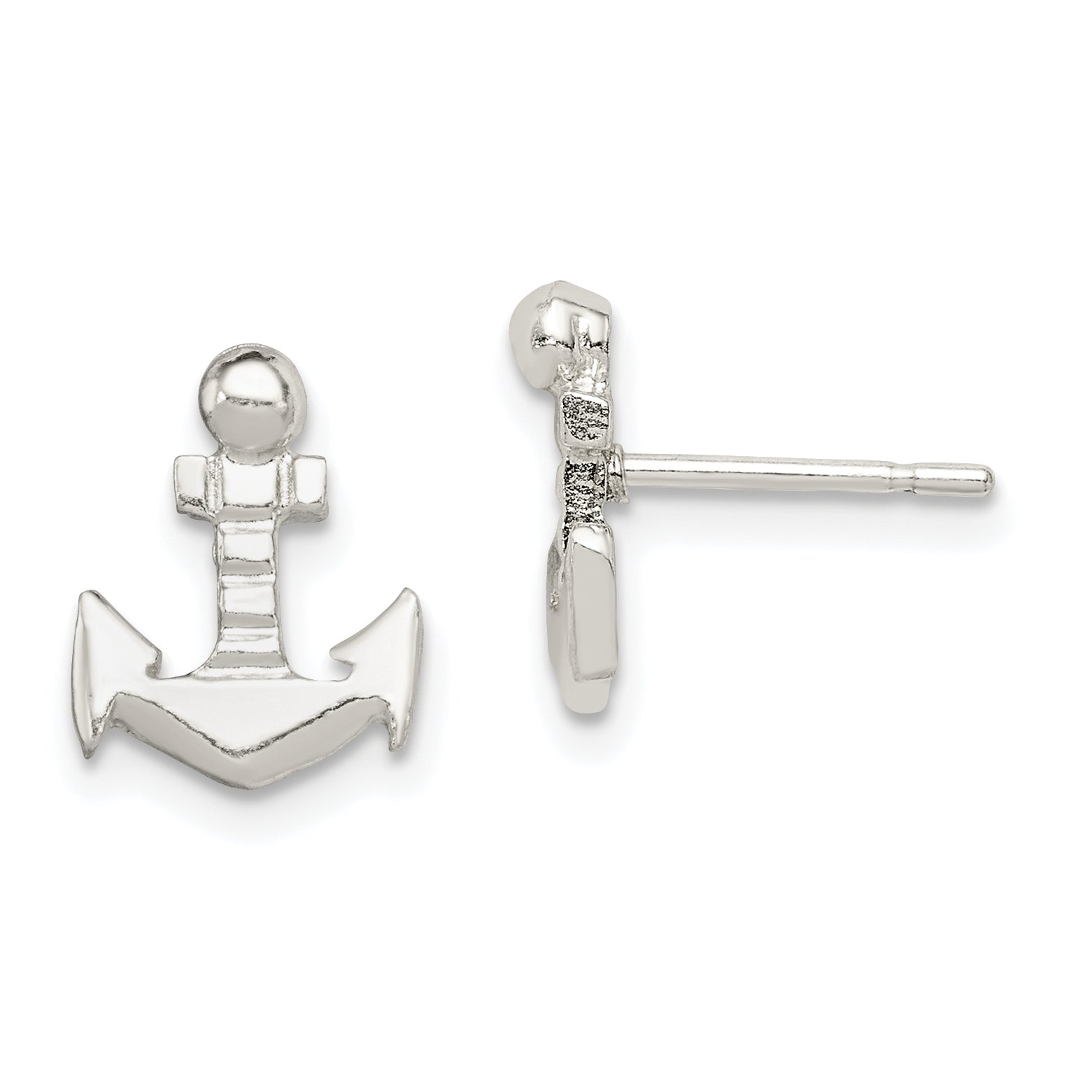 Sterling Silver Anchor Mini Post Earrings Main image