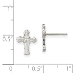 Sterling Silver 'X' Cross Earrings with Polished Textured Finish, Anti-Tarnish