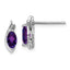 Sterling Silver Rhodium-plated Diamond and Amethyst Earrings