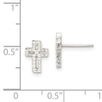 Sterling Silver Latin Cross Earrings for Girls with Polished Textured Finish