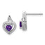 Sterling Silver Rhodium-plated Amethyst and Diamond Earrings
