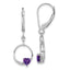 Sterling Silver Rhodium-plated Amethyst and Diamond Earrings