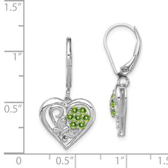 Sophia Jewelers Sterling Silver Peridot & Diamond Rhodium-Plated Drop Earrings