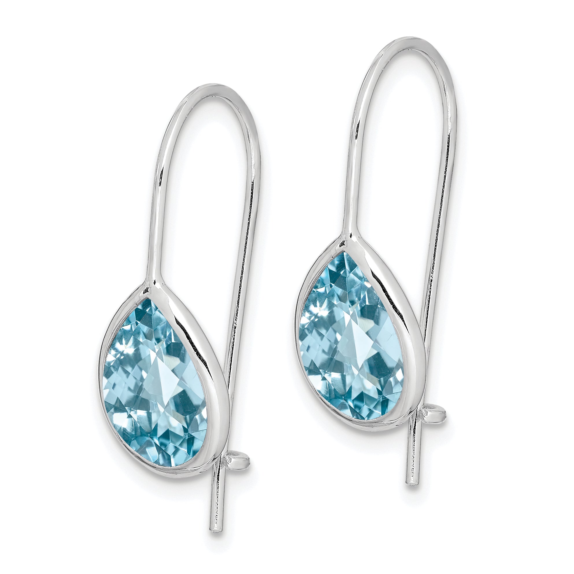 Sophia Jewelers Sterling Silver Rhodium-Plated Blue Topaz Teardrop Earrings  Elegant 925 Drop Design