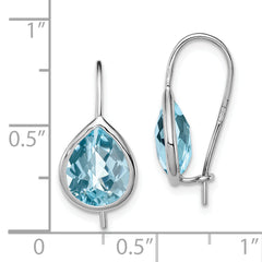Sophia Jewelers Sterling Silver Rhodium-Plated Blue Topaz Teardrop Earrings  Elegant 925 Drop Design