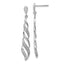 Sterling Silver Rhodium Plated Diamond Swirl Post Dangle Earrings