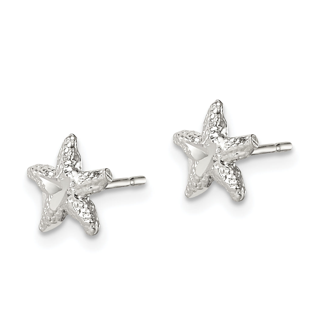 Diamond-Cut Starfish Mini Stud Earrings in Sterling Silver