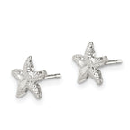 Diamond-Cut Starfish Mini Stud Earrings in Sterling Silver