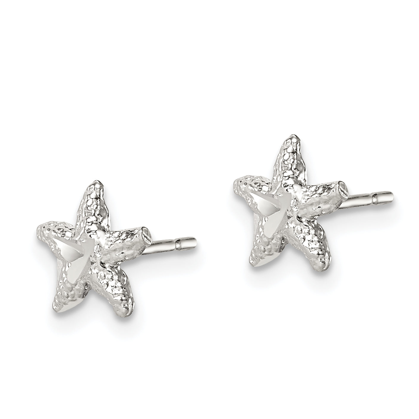 Diamond-Cut Starfish Mini Stud Earrings in Sterling Silver
