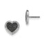 Sterling Silver Black and White Diamond Heart Post Earrings