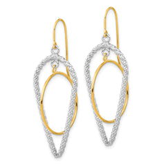 Sophia Jewelers Sterling Silver & 14k Gold-Plated Textured Dangle Earrings
