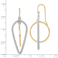 Sophia Jewelers Sterling Silver & 14k Gold-Plated Textured Dangle Earrings