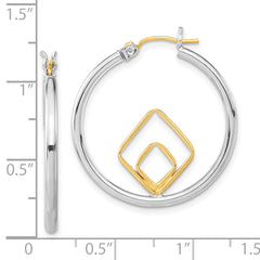 Sophia Jewelers Sterling Silver & 14K Gold Polished Two-Tone Hoop Earrings