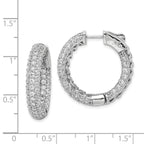 Sterling Shimmer Sterling Silver Rhodium-plated 136 Stone PavÃÆÃÂ¢ÃÂ¢Ã¢â¬Å¡ÃÂ¬Ãâ¦ÃÂ¡ 2.0mm CZ In and Out Round Hinged Hoop Earrings