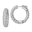 Sterling Shimmer Sterling Silver Rhodium-plated 136 Stone Pav‚ 2.0mm CZ In and Out Round Hinged Hoop Earrings