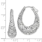 Sterling Shimmer Sterling Silver Rhodium-plated 162 Stone Accent PavÃÆÃÂ¢ÃÂ¢Ã¢â¬Å¡ÃÂ¬Ãâ¦ÃÂ¡ 1.1mm-1.5mm CZ Oval Hinged Hoop Earrings