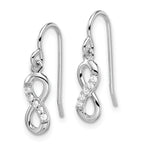 Sterling Silver Rhodium-Plated Infinity Drop Earrings with CZ