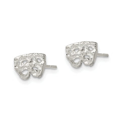 Sterling Silver 925 Comedy/Tragedy Mini Earrings with Polished Finish