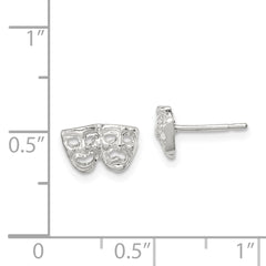 Sterling Silver 925 Comedy/Tragedy Mini Earrings with Polished Finish