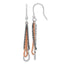 Sterling Silver Black Ruthenium & Rose-tone Chain Dangle Earrings