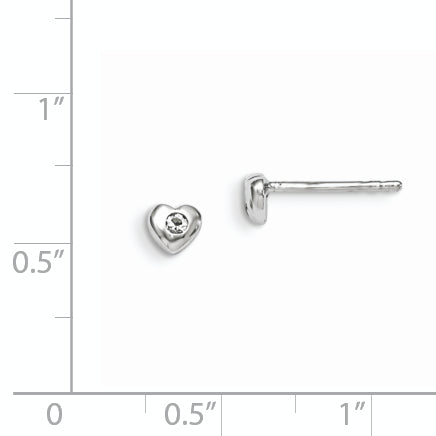 Sterling Silver Madi K Rhodium-plated Polished April White Preciosa Crystal Heart Children's Post Earrings Secondary image