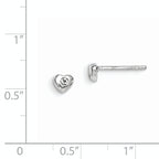 Sterling Silver Madi K Rhodium-plated Polished April White Preciosa Crystal Heart Children's Post Earrings