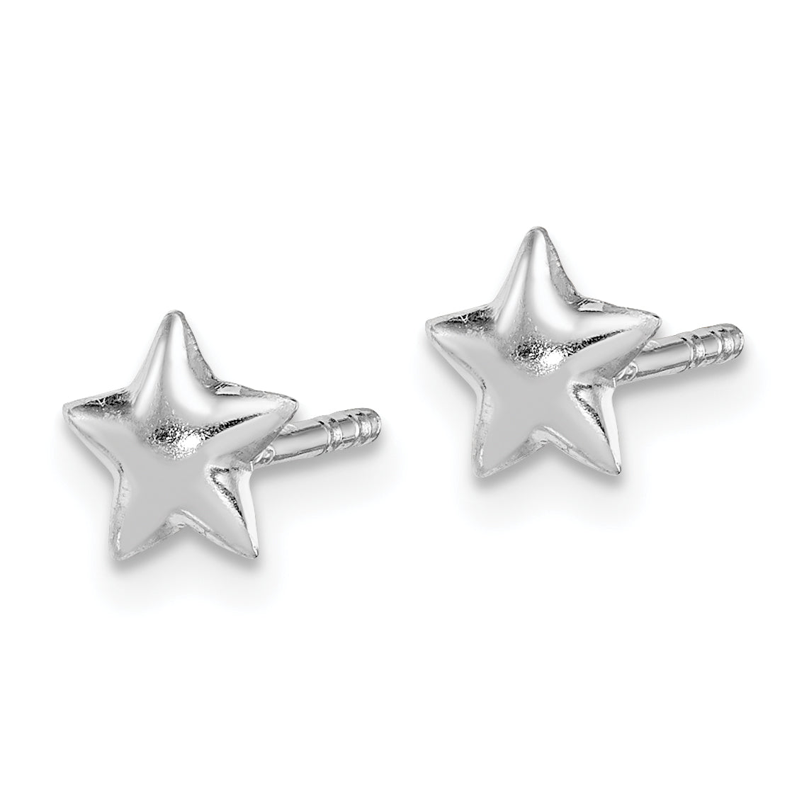 Sterling Silver Rhodium-Plated Star Earrings for Girls  Polished & Elegant Secondary image