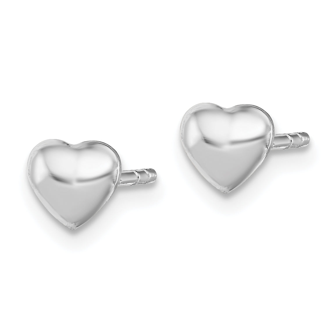 Sterling Silver 925 Heart Earrings for Girls with Polished Rhodium Finish Secondary image