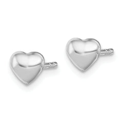 Sterling Silver 925 Heart Earrings for Girls with Polished Rhodium Finish