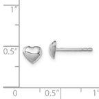 Sterling Silver 925 Heart Earrings for Girls with Polished Rhodium Finish