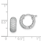 Sterling Shimmer Sterling Silver Rhodium-plated 82 Stone PavÃÆÃÂ¢ÃÂ¢Ã¢â¬Å¡ÃÂ¬Ãâ¦ÃÂ¡ CZ Hinged Hoop Earrings