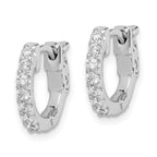 Sterling Shimmer Sterling Silver Rhodium-plated 14 Stone CZ Hinged Hoop Earrings