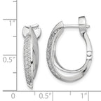 Sterling Shimmer Sterling Silver Rhodium-plated 56 Stone PavÃÆÃÂ¢ÃÂ¢Ã¢â¬Å¡ÃÂ¬Ãâ¦ÃÂ¡ CZ Double Twisted Oval Hinged Hoop Earrings
