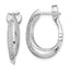Sterling Shimmer Sterling Silver Rhodium-plated 56 Stone Pav‚ CZ Double Twisted Oval Hinged Hoop Earrings