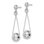 Sterling Silver Rhodium-Plated Dangle Earrings with Polished Finish