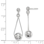 Sterling Silver Rhodium-Plated Dangle Earrings with Polished Finish