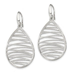 Sophia Jewelers Sterling Silver 925 Teardrop Dangle Earrings with Polished Textured Finish